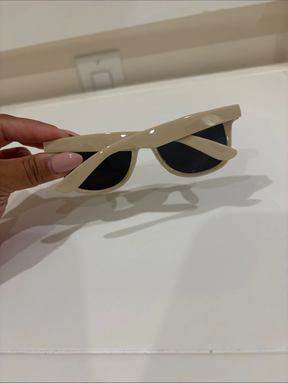 Kids Beige Sunglasses with Black Lenses